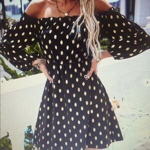 Elegant Black and Gold Women's Dress